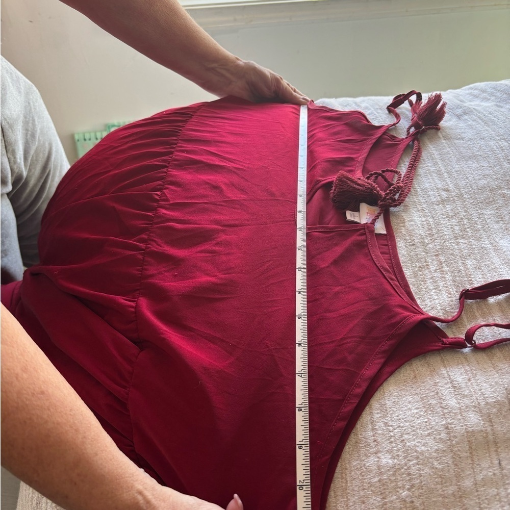 Burgundy resort wear- Large Maxi Dress resort wear, cruise, beach - Picture 5 of 5